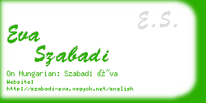 eva szabadi business card